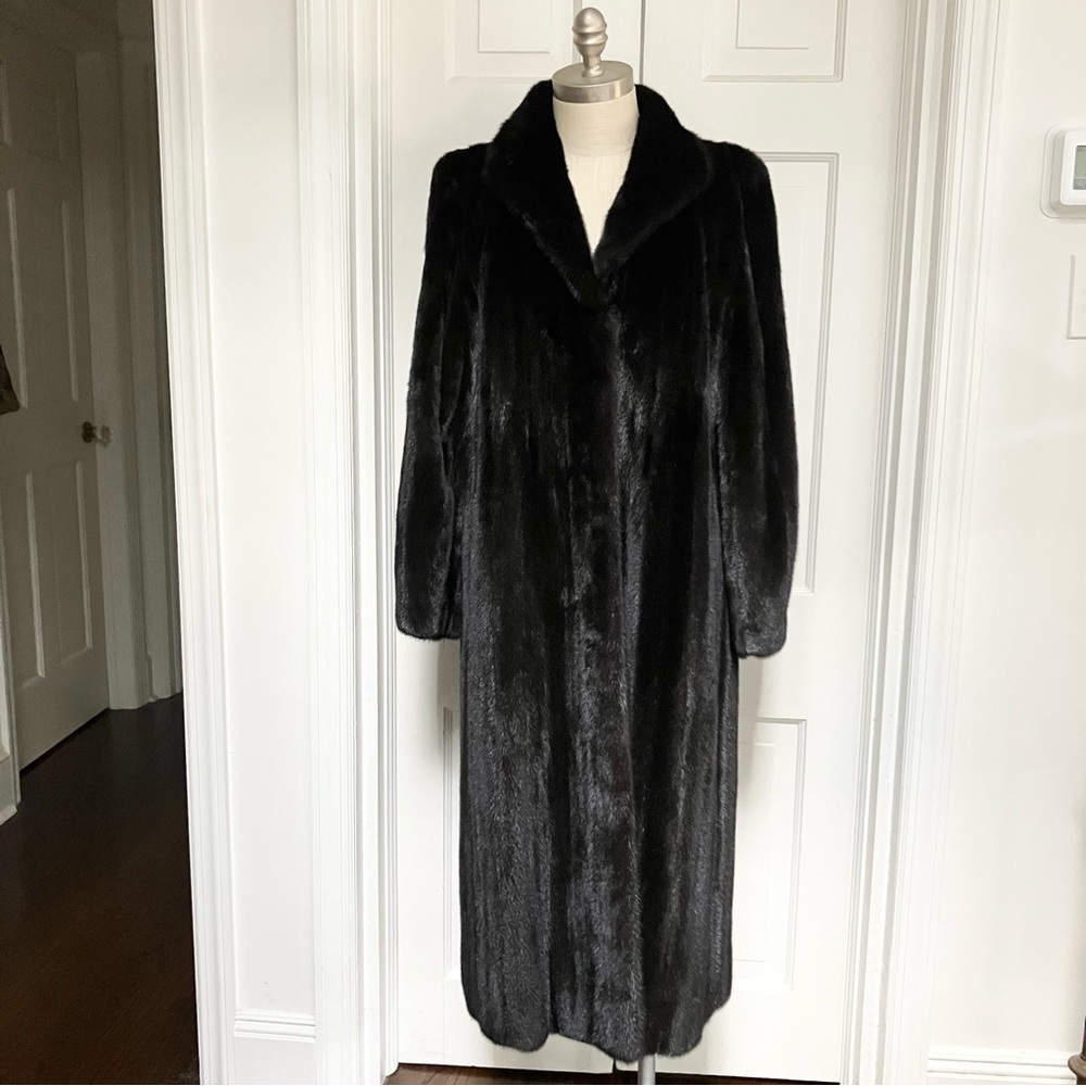 Revillon Black Mink Coat L-XL